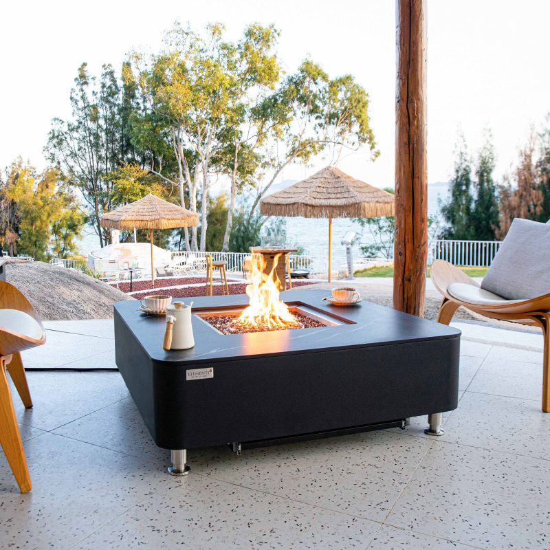 ELEMENTI PLUS ANNECY Marble Porcelain Fire Table OFP101BB - Image 3