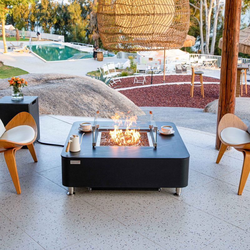 ELEMENTI PLUS ANNECY Marble Porcelain Fire Table OFP101BB - Image 2