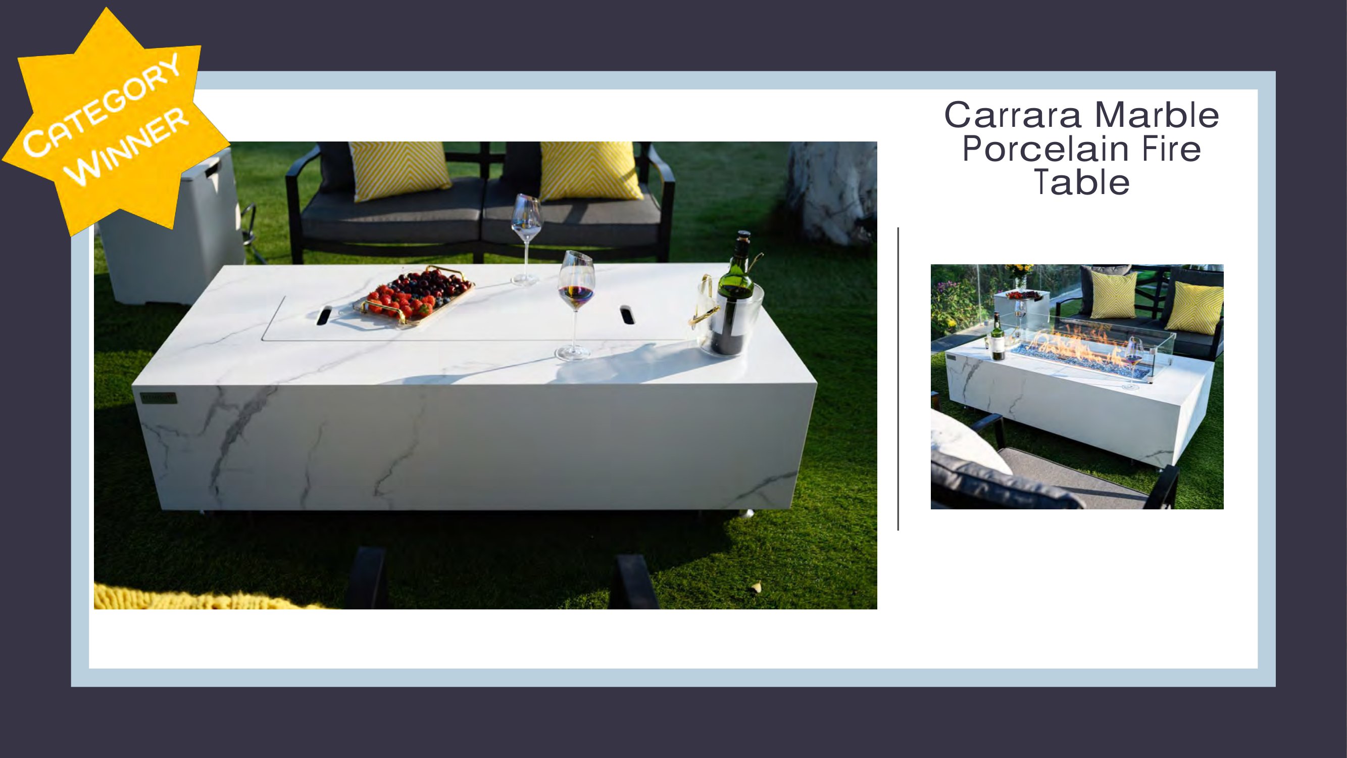 ICFA Design Excellence - Carrara Fire Table